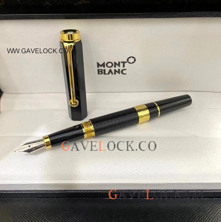 Mont blanc William Yellow Gold Fountain Pen Wholesale Copy